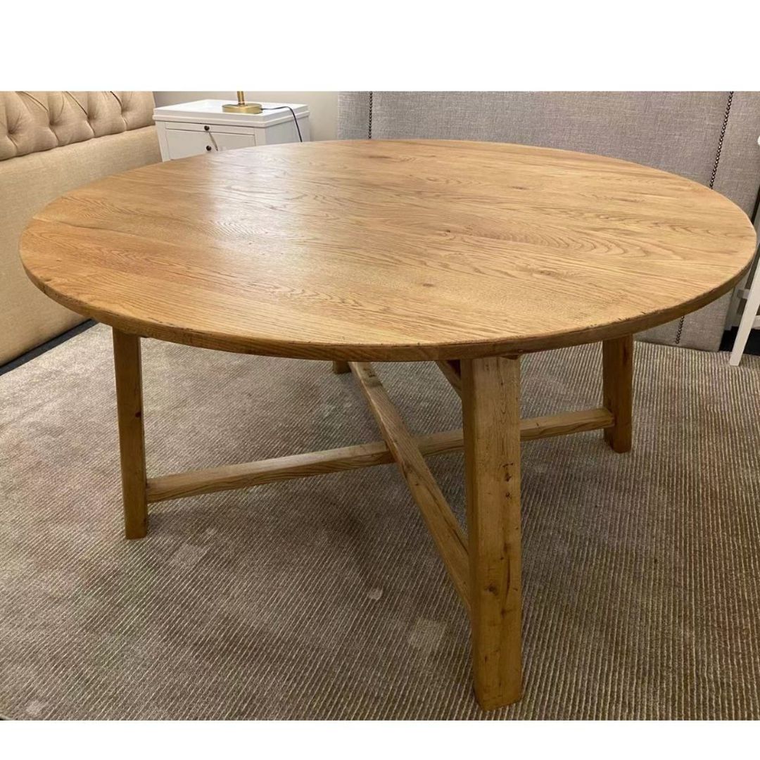 Antique Oak Round Dining Table 1.4M image 6